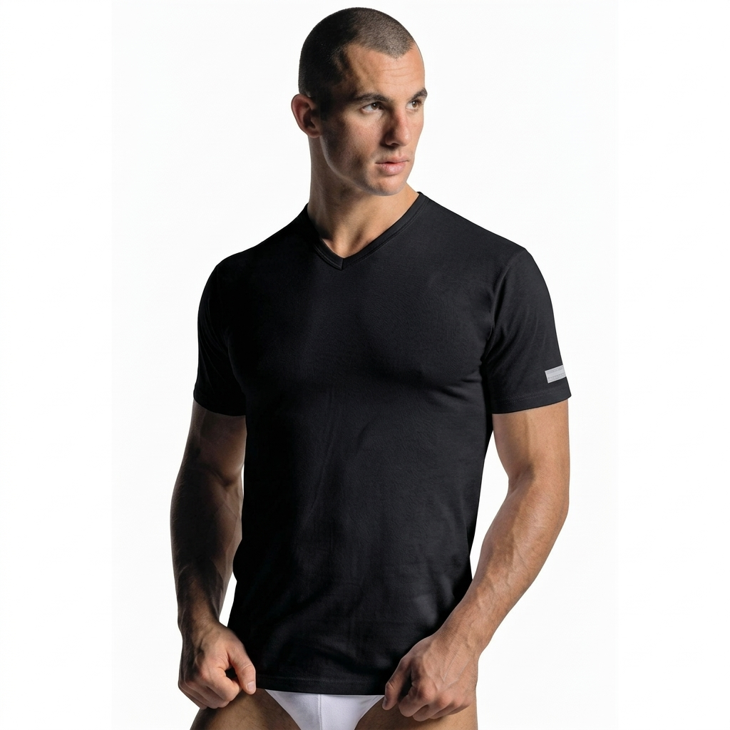T-shirt uomo marca Navigare art. 512 a scollo V in 100% puro cotone