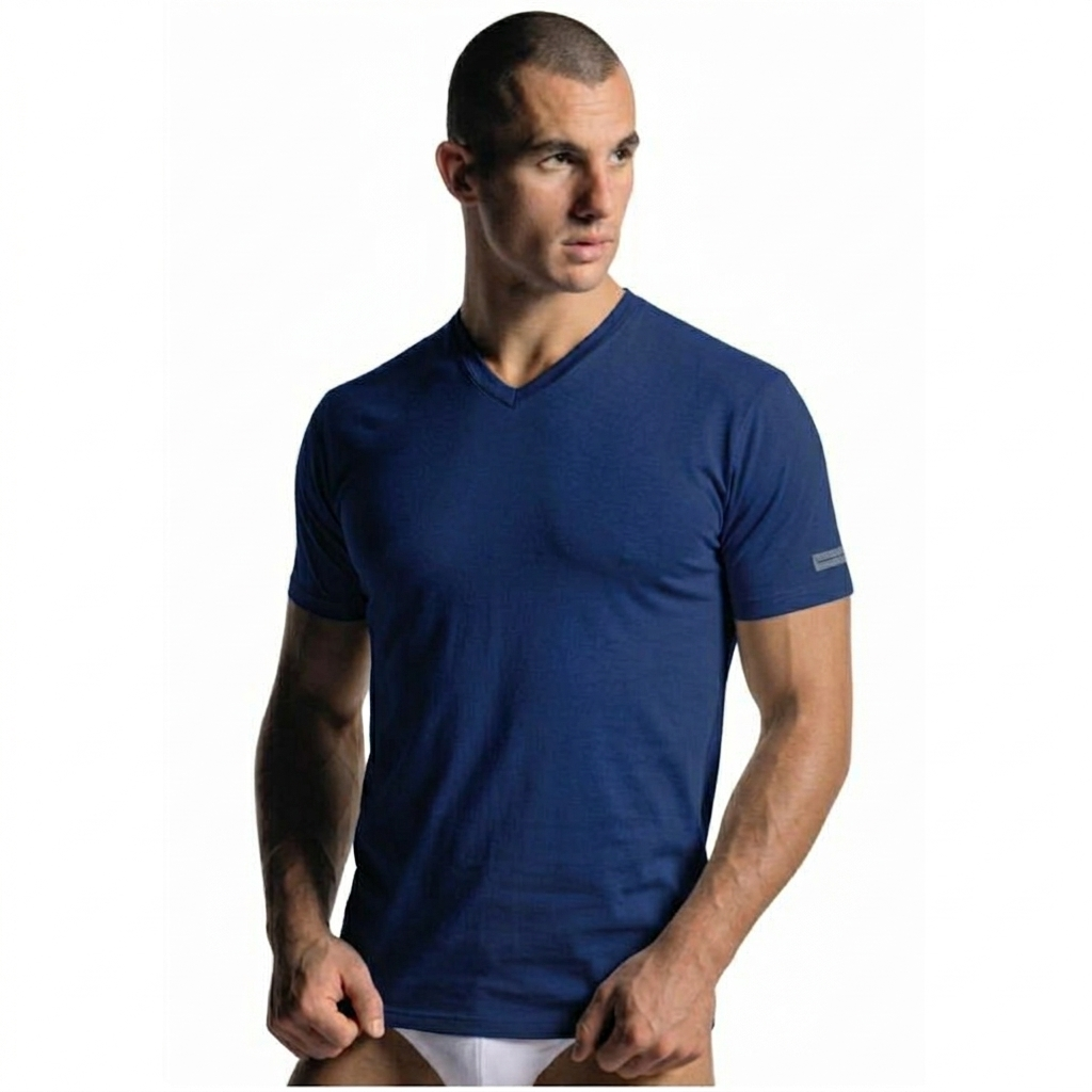 T-shirt uomo marca Navigare art. 512 a scollo V in 100% puro cotone