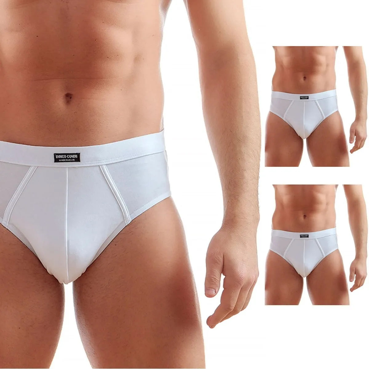 Set di 3 slip uomo in cotone bielastico Enrico Coveri ES1002